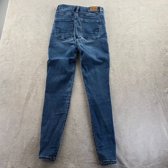 2 American Eagle Women Jeans Size 00 Lot Of Two Distressed Blue Denim Skinny Leg - Picture 10 of 16